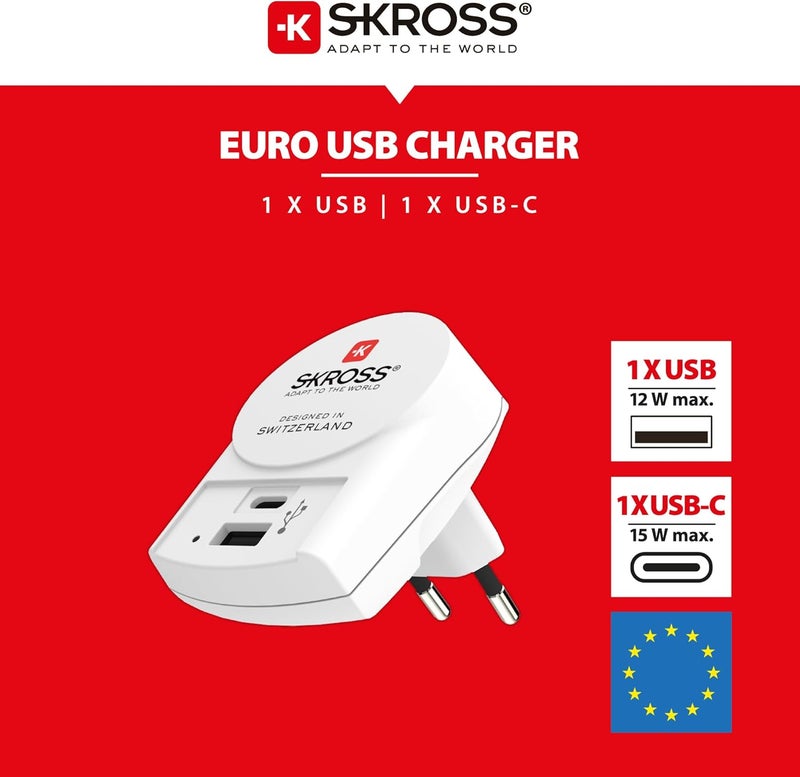 سكروس محول السفر USB من – أساسيات السفر محول قابس دولي لأوروبا - Image 2