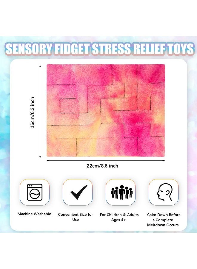 Chengu - 4 Pcs Marble Maze Mat Sensory Fidget Stress Relief Toys Calming Sensory Mat Anxiety Relief Toys Fidget Sensory Fabric Toys For Teens School Home Reduce Stress (Marble Maze Style,8.66 X 6.3 In) - Image 1