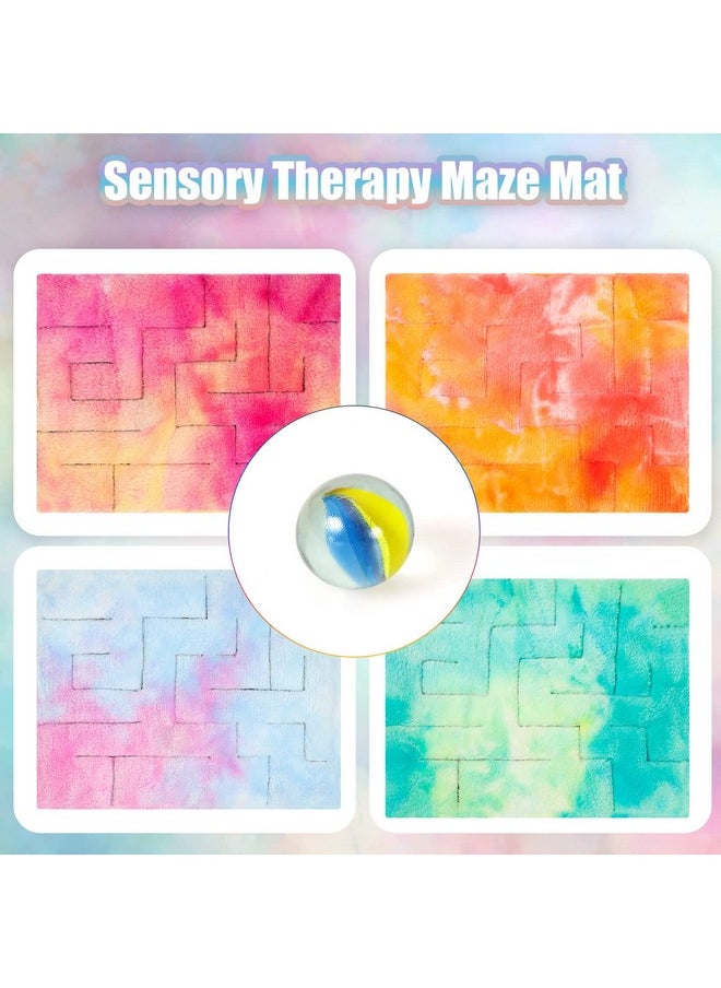Chengu - 4 Pcs Marble Maze Mat Sensory Fidget Stress Relief Toys Calming Sensory Mat Anxiety Relief Toys Fidget Sensory Fabric Toys For Teens School Home Reduce Stress (Marble Maze Style,8.66 X 6.3 In) - Image 1