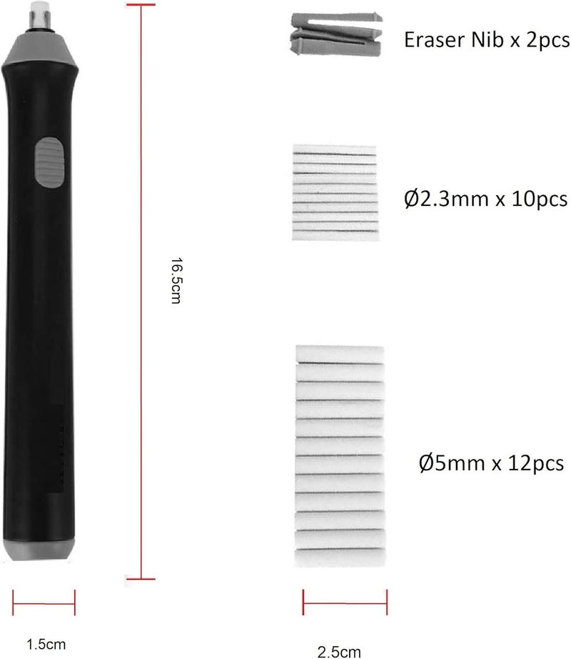 ARTME Electric Eraser/Automatic Rubber - 22pcs Refills Included (0.1 inch and 0.2 inch) - Sketch, Architects, Engineers & Students - Image 2