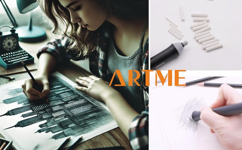ARTME Electric Eraser/Automatic Rubber - 22pcs Refills Included (0.1 inch and 0.2 inch) - Sketch, Architects, Engineers & Students - Image 5