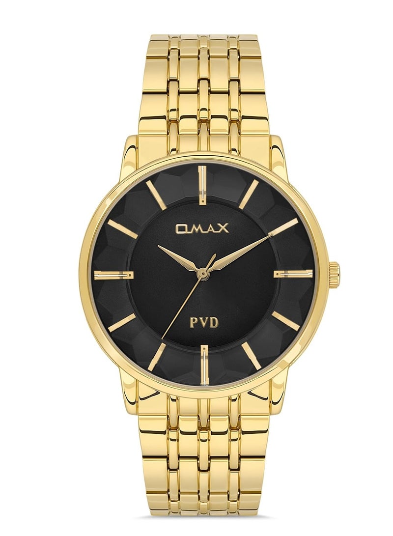 Omax Men's Gold Luxury Wrist Watch, Watches for Men, Stainless Watches, Steel Band, Round Dial, Waterproof Watch, 1 Year Warranty - Image 1
