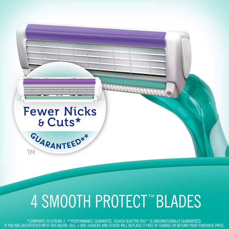 Skintimate Sensitive Skin Disposable Razor, 4 Blade, White, Plastic Handle, Modern Style, Women's Razor, 12 Count - Image 2