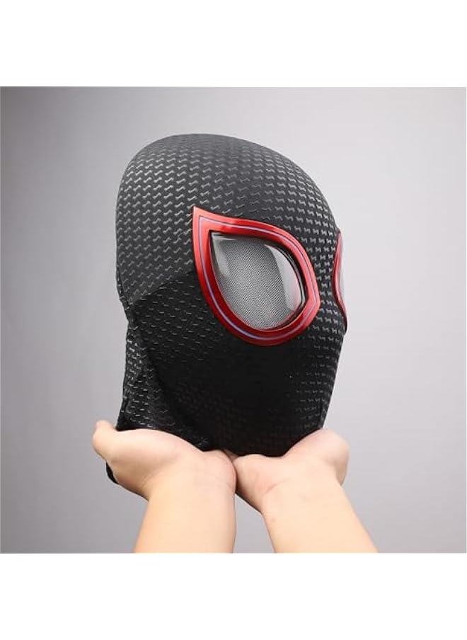 Generic - Spider Superhero Mask Toy with Moving Eyes and LED Lights - Movable Eyes Remote Control, Fun Gift for Men (Black) - Image 1
