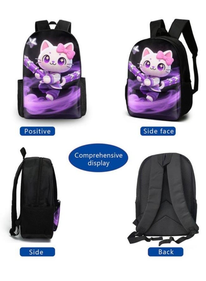Bright Li Fire Unlock the new fashion of childish fun! Three-piece set of bags, cartoon elements for children and teenagers (students, children, friends' outings, mountain climbing, schooling, etc. can be used) - 65 - Image 3