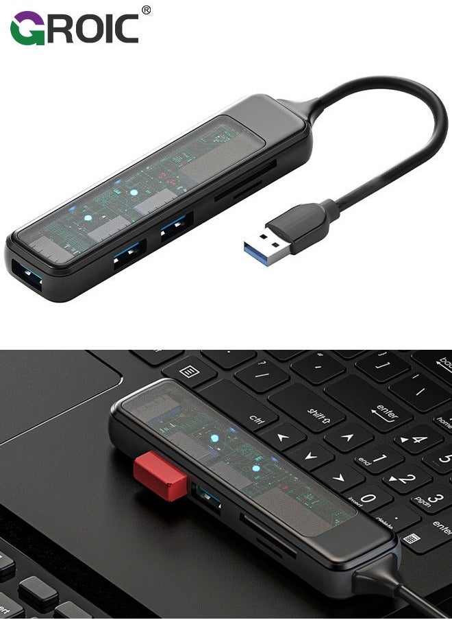 GROIC USB 3.0 HUB Card Reader Type C Splitter 4/5 in 1 SDTF for Computer Accessorie Extender 4 Port Data Hub  - Image 1