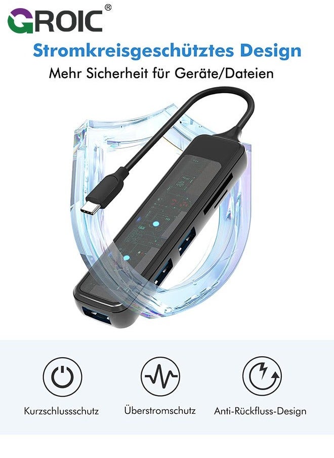 GROIC USB 3.0 HUB Card Reader Type C Splitter 4/5 in 1 SDTF for Computer Accessorie Extender 4 Port Data Hub  - Image 2