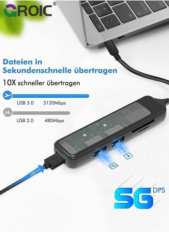 GROIC USB 3.0 HUB Card Reader Type C Splitter 4/5 in 1 SDTF for Computer Accessorie Extender 4 Port Data Hub  - Image 5