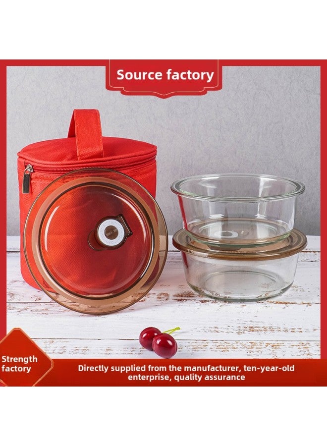 Hot Water Glass Preservation Bowl Two-piece Creative Insulation Cloth Bag Bag Preservation Box Set Bank Gift-Specifications:Fresh-keeping Bowl Set Of Three 18 Sets/box - Image 1