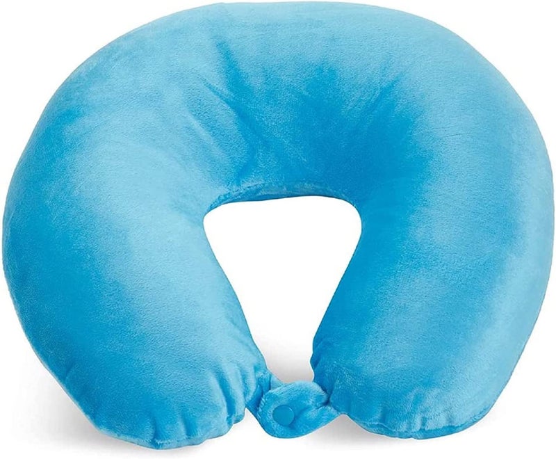 Wolf Essentials Adult Cozy Soft Microfiber Neck Pillow for Travel Compact Machine Washable Perfect for Airplane Car or Home Use Filled and Finished in The USA Turquoise