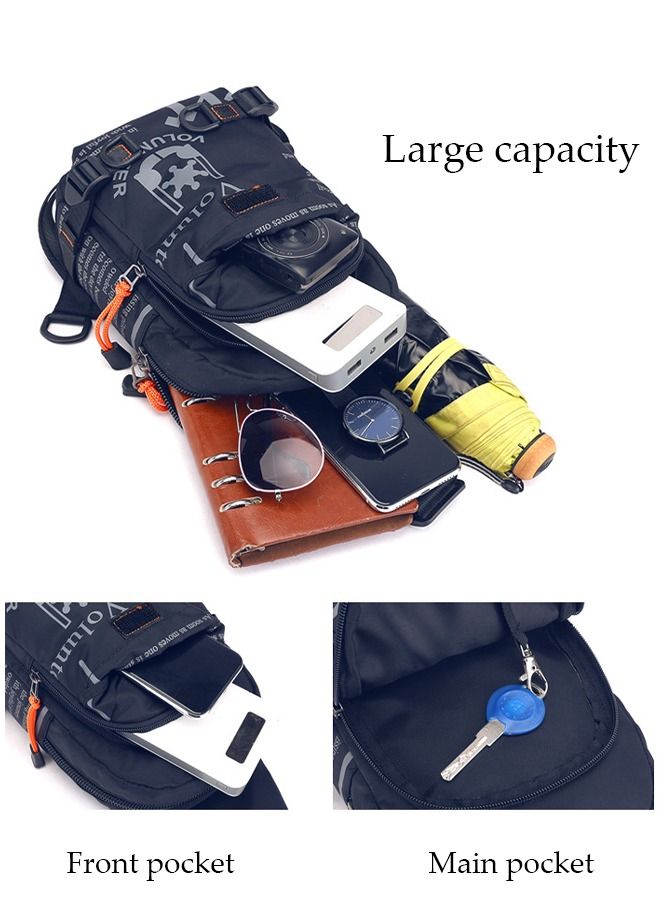 DUNISO Compact Sling Bag for Men Multifunctional Cross Body Bag Waterproof Chest Shoulder Backpack with Buckle Everyday Carry Bag for Travel Work Sport - Image 2