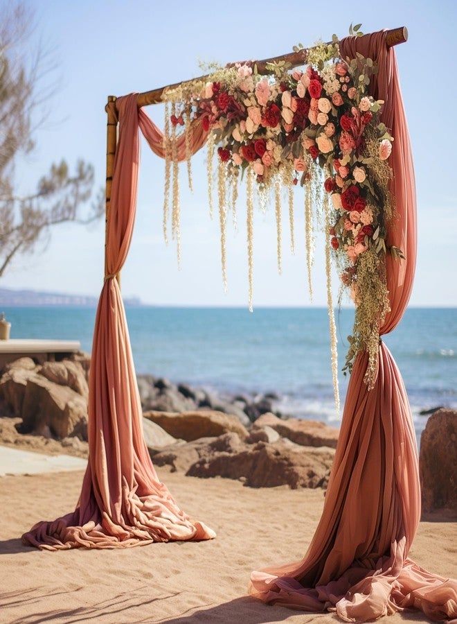 PARTISKY Wedding Arch Draping Fabric, 2 Panels 28" x 19Ft Terracotta Wedding Arch Drapes Sheer Backdrop Curtain for Wedding Ceremony Party Ceiling Decor - Image 5