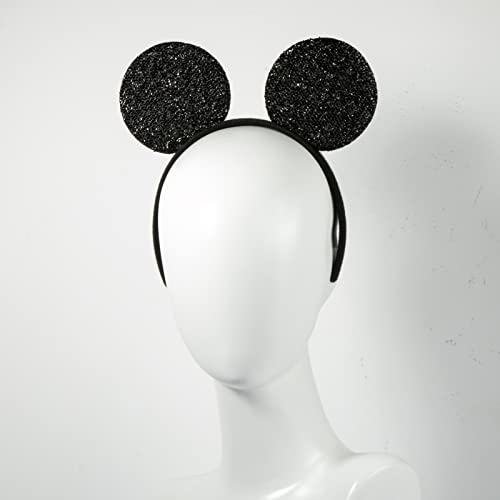 CHuangQi 20pcs Mouse Ears Headbands Black Sequin Ears for Boys & Girls Birthday Party Favors - Image 4