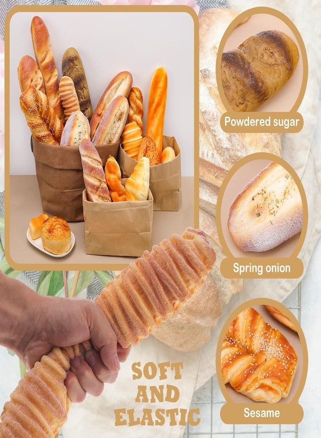 Gresorth 5pcs Artificial French Bread Set for Decoration Highly Simulated Fake Rye Baguette Home Kitchen Party Food Display Photography Props - Image 4