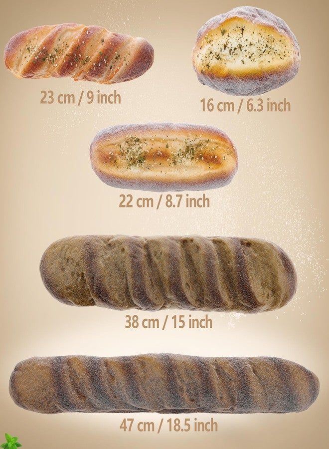 Gresorth 5pcs Artificial French Bread Set for Decoration Highly Simulated Fake Rye Baguette Home Kitchen Party Food Display Photography Props - Image 2