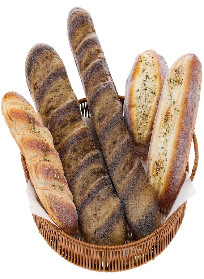 Gresorth 5pcs Artificial French Bread Set for Decoration Highly Simulated Fake Rye Baguette Home Kitchen Party Food Display Photography Props - Image 1