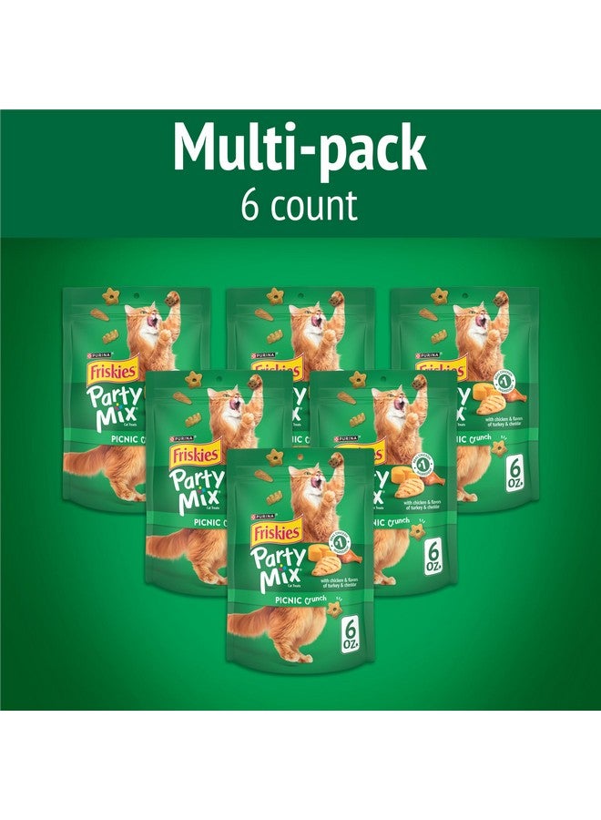 Friskies Purina Friskies Cat Treats, Party Mix Picnic Crunch - (Pack of 6) 6 oz. Pouches - Image 2