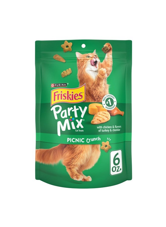 Friskies Purina Friskies Cat Treats, Party Mix Picnic Crunch - (Pack of 6) 6 oz. Pouches - Image 1