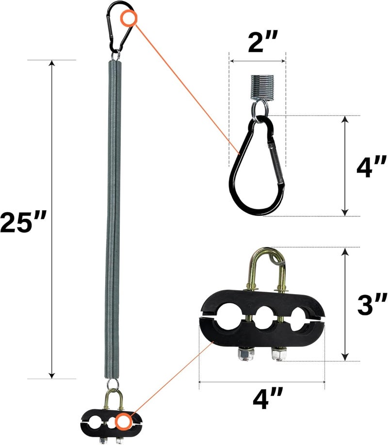 Torque 2 pcs of 25" Single Tender Spring Kit Assembly Hanger Tracker Holder with Hose Tender Clamp for Heavy Duty 3in1 ABS Power Air Line Hose Kit Airline for Semi Truck Trailer Tractor (2 x TR17145) - Image 5