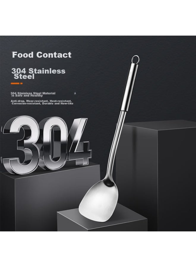 Joyoung 304 Stainless Steel Kitchen Utensil Set： Spatula, Soup Ladle, Strainer, Multi-purpose Knife, And Hanging Rack, 5-piece Set Cf01g-tc180 - Image 2