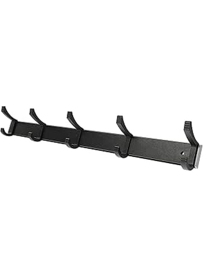 Black 5 Hook Over Door Hanging Organizer For Clothes Towels And Sundries - Image 1