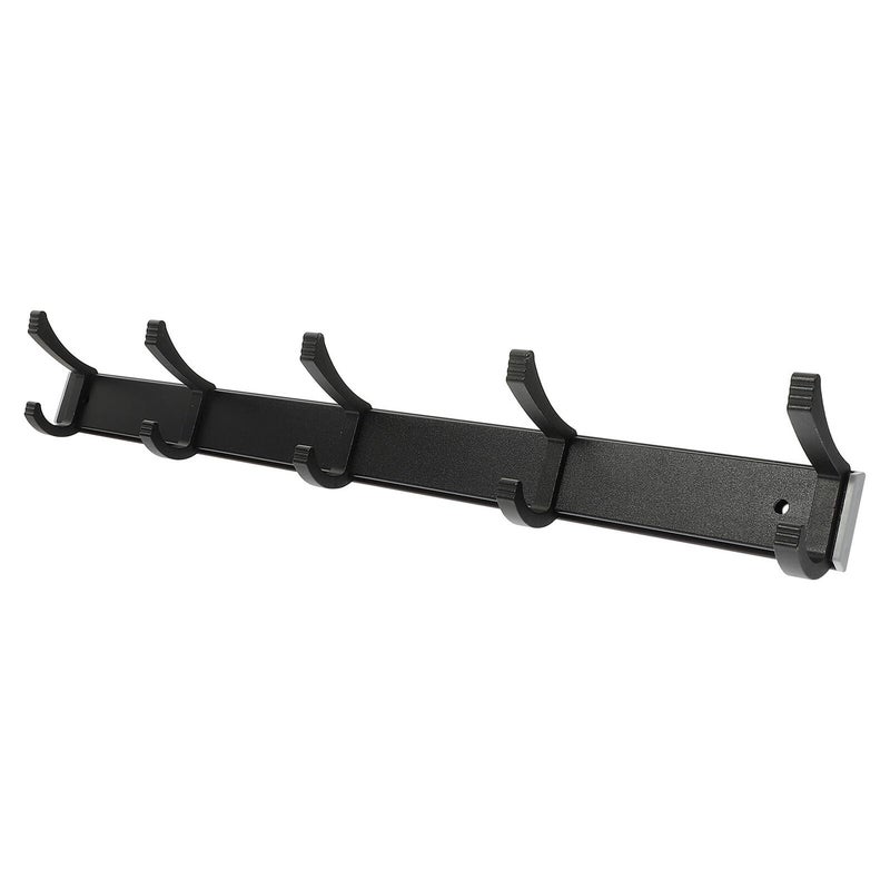 Black 5 Hook Over Door Hanging Organizer For Clothes Towels And Sundries - Image 2
