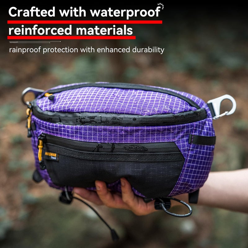 HIKEMAN Strap Pack Pouches for Backpack, Lightweight Phone Pocket, Large Capacity and Waterproof Fanny Pack Multi-functional Outdoor Bag for Hiking, Running, Travel, Cycling (Black) - Image 5