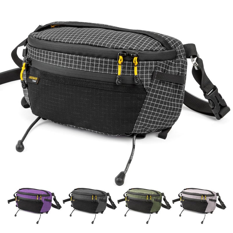 HIKEMAN Strap Pack Pouches for Backpack, Lightweight Phone Pocket, Large Capacity and Waterproof Fanny Pack Multi-functional Outdoor Bag for Hiking, Running, Travel, Cycling (Black) - Image 1