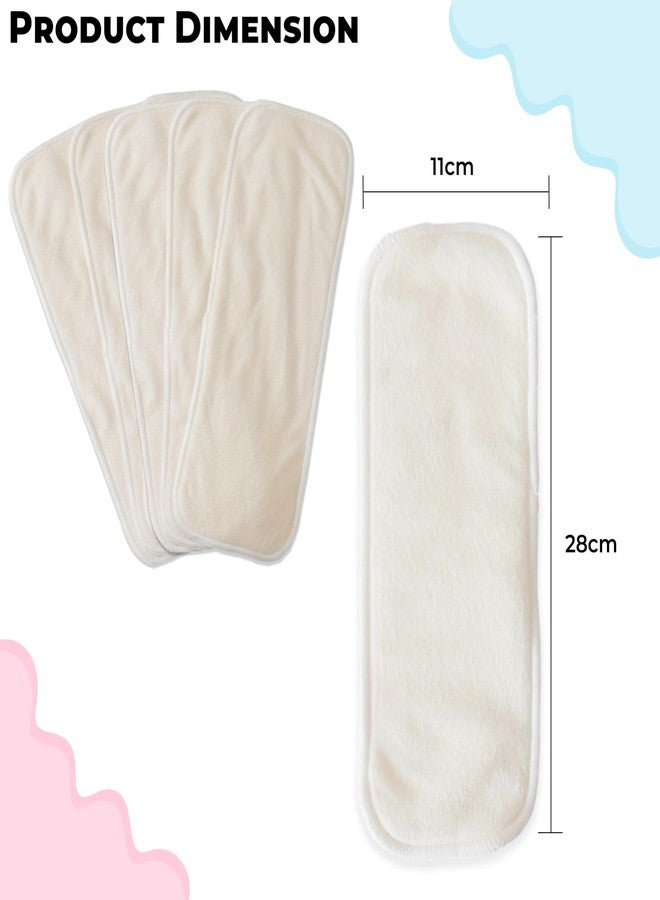 Bembika Prefold Inserts For Diaper Ultra-Comfortable, Stylish & Eco-Friendly Reusable Prefold Diaper Nappy Liner for Baby Cloth Diaper Inserts - Set Of 5 - Image 3