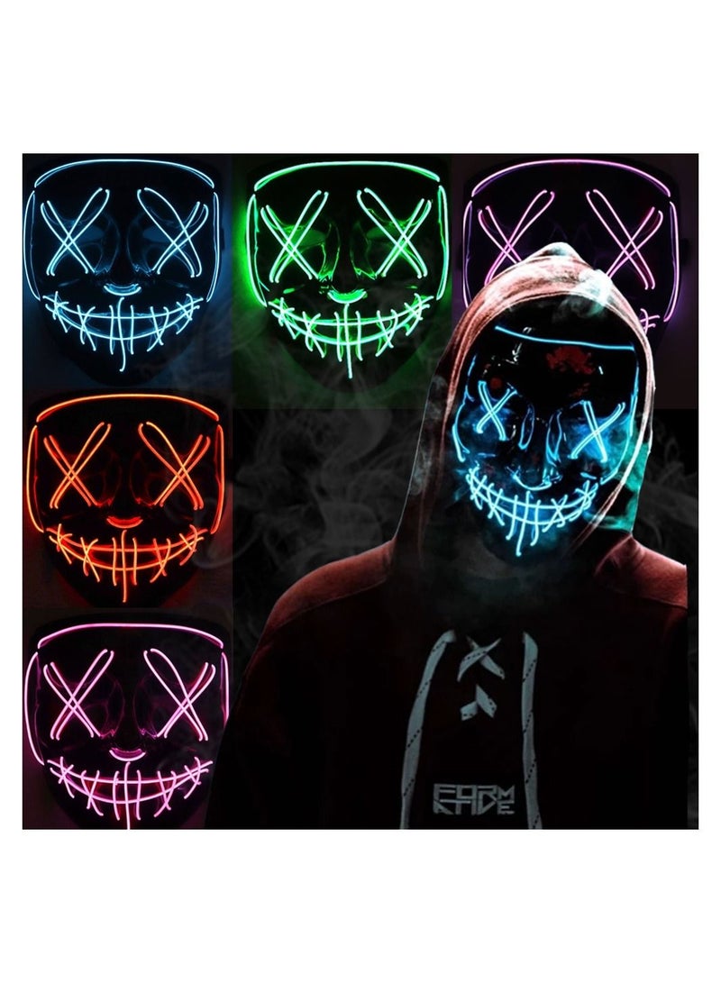 Highland Halloween Mask with LED Blue Light  - Image 4