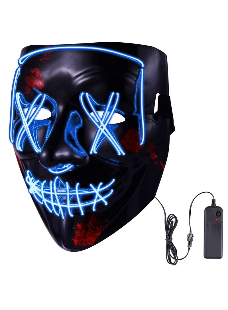 Highland Halloween Mask with LED Blue Light  - Image 2