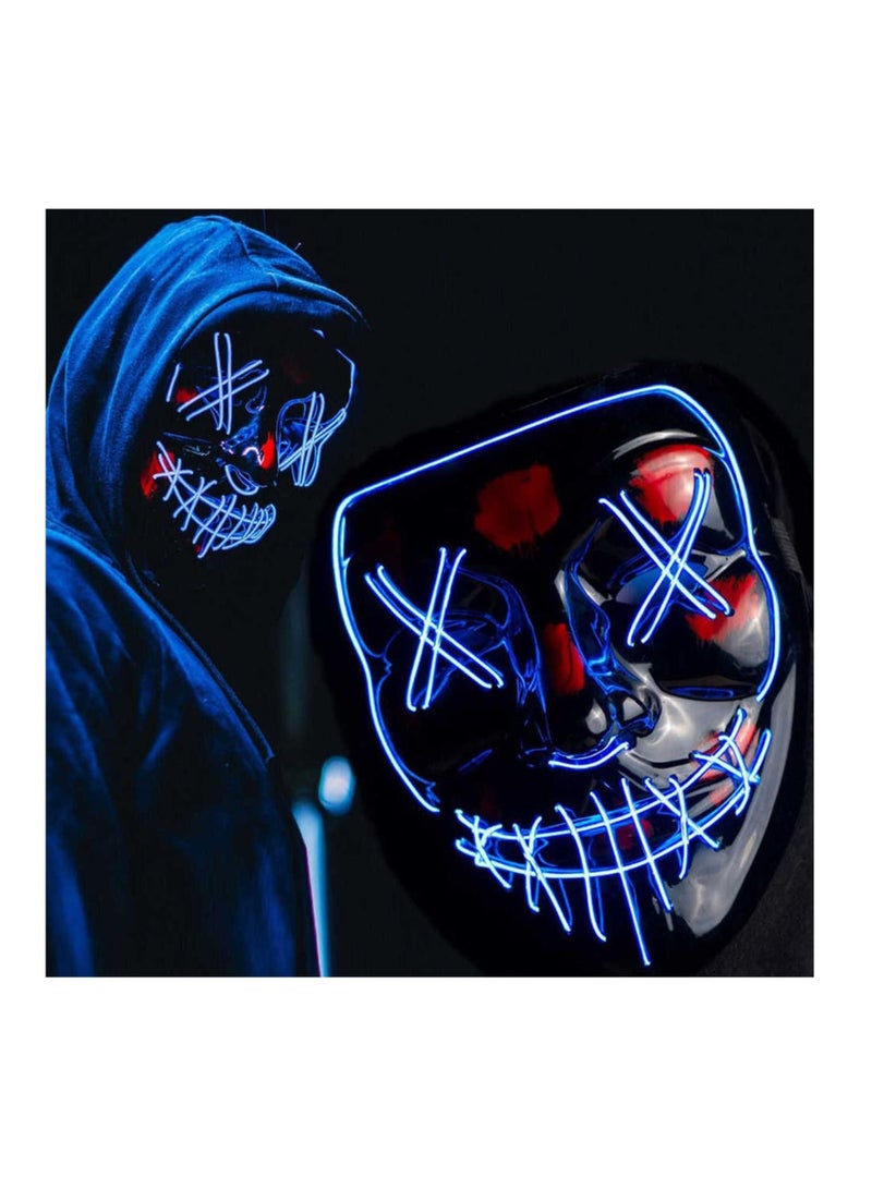 Highland Halloween Mask with LED Blue Light  - Image 1