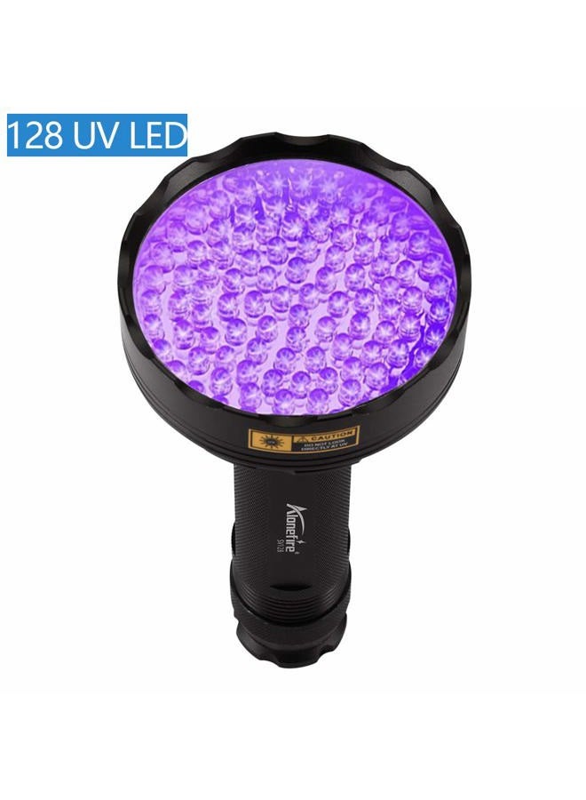 AloneFire SV128 395nm UV Flashlight 128 LED Ultraviolet Blacklight Black Light for Scorpion Detection, Pet Urine Detection, Dry Stain with UV Protective Glasses, 6PCS AAA Battery Included - Image 3
