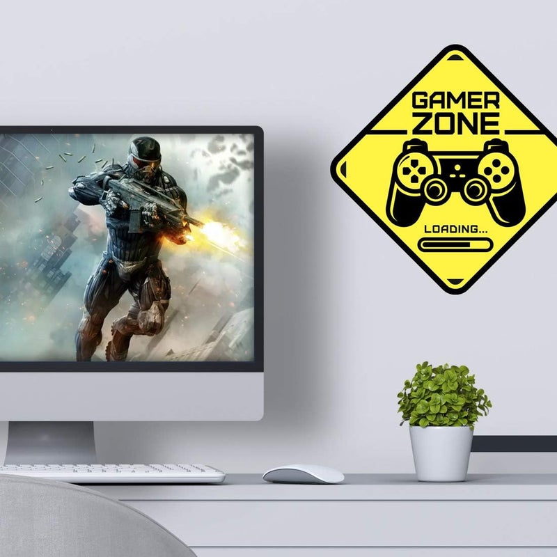 Wall4Stickers Gamer Zone door sign sticker wall art bedroom boys room gaming decor wallpaper decal stickers boy game vinyl decoration baby kid accessories bedroom kids decals video game loading removable controller - Image 4