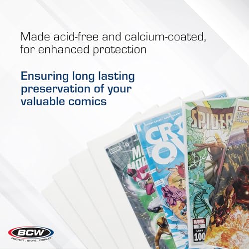 BCW Current Comic Book Backing Boards - 100 Pack | 24 pt., Coated, Buffered with 3% Calcium Carbonate | Precision Cut for Current Comic Bags | Long-Term Comic Book Storage - Image 5