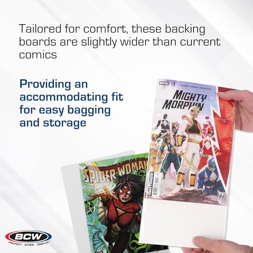BCW Current Comic Book Backing Boards - 100 Pack | 24 pt., Coated, Buffered with 3% Calcium Carbonate | Precision Cut for Current Comic Bags | Long-Term Comic Book Storage - Image 4