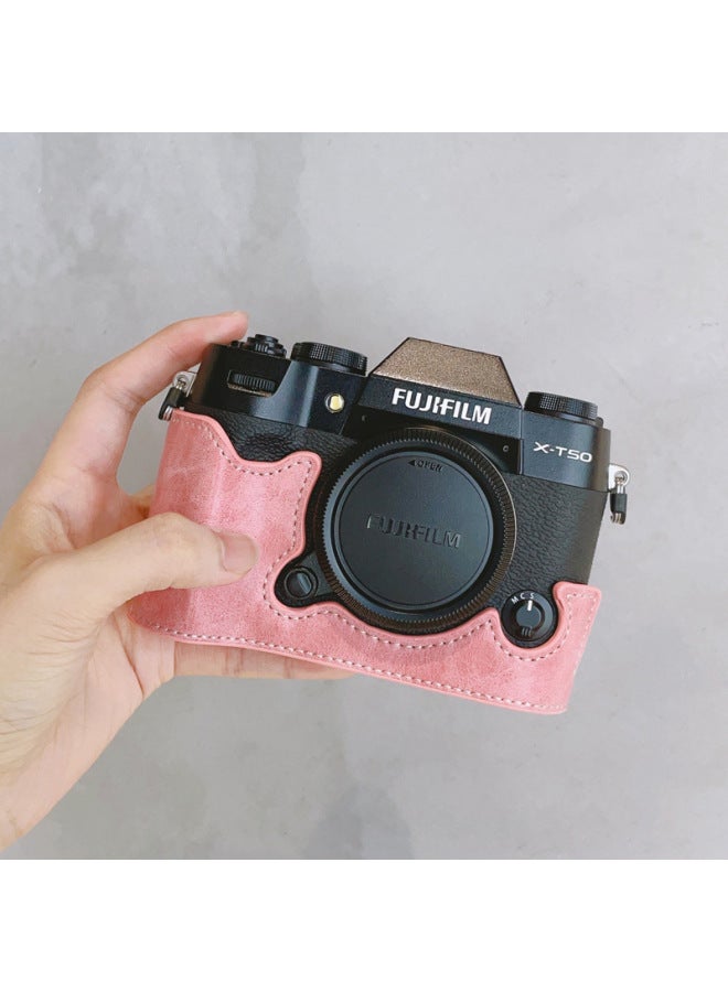 Suitable For Fuji XT50 Special Leather Base Camera Protective Bag Leather Case Half Set Desirable Battery-Color:Half Set Of Cow Pattern  - Image 3