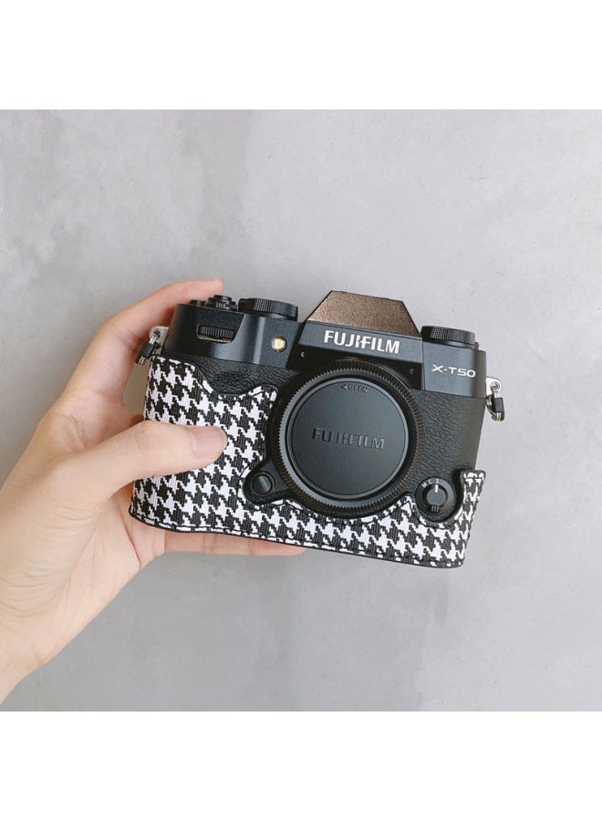 Suitable For Fuji XT50 Special Leather Base Camera Protective Bag Leather Case Half Set Desirable Battery-Color:Half Set Of Cow Pattern  - Image 5
