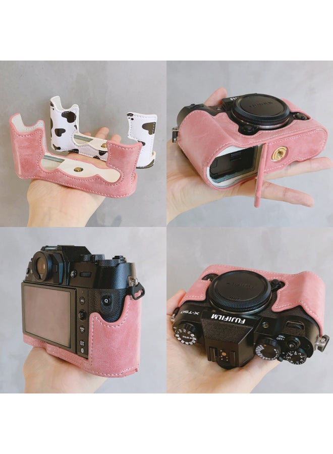 Suitable For Fuji XT50 Special Leather Base Camera Protective Bag Leather Case Half Set Desirable Battery-Color:Half Set Of Cow Pattern  - Image 4