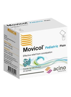 MOVICOL Pack Of 1 Paediatric Plain Flavour Powder For Effective Relief From Constipation Oral Solution 6.9 G/Sachet, 30 Sachets, Age 2-11 Years 