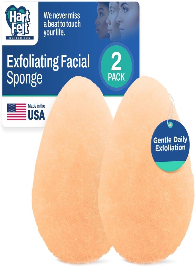 HartFelt 2ct Tear Drop Gentle Face Scrubber for Women | Reusable Facial Sponges for Daily Cleansing | Facial Exfoliating Pads for Removing Dead Skin, Dirt & Makeup | Made in USA - Image 1