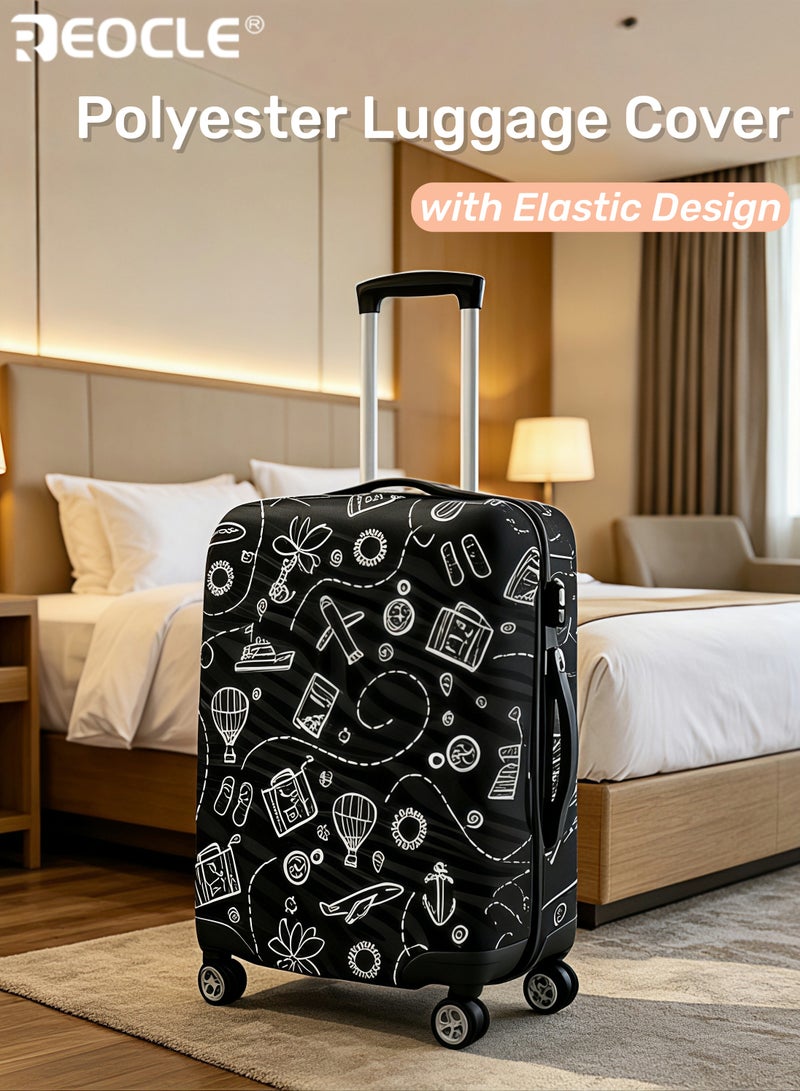 REOCLE Polyester Luggage Cover with Elastic Design and Full Protection Travel Suitcase Protector with Dust Proof Feature for Airplane Transport Use - Image 1