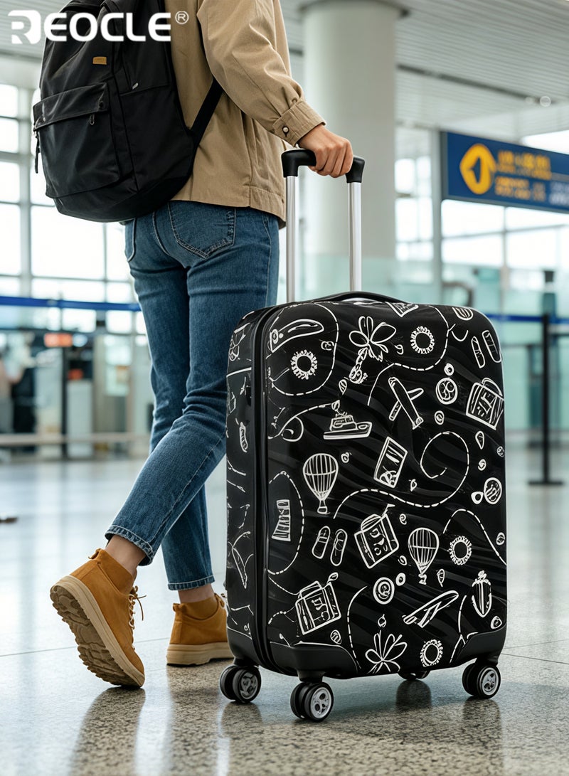 REOCLE Polyester Luggage Cover with Elastic Design and Full Protection Travel Suitcase Protector with Dust Proof Feature for Airplane Transport Use - Image 3