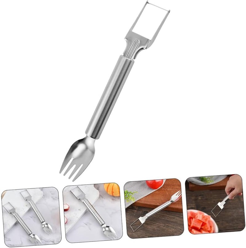 Stainless Steel Watermelon Slicer Cutter Fork Tool for Easy Serving Salad Picnic Camping - Image 4