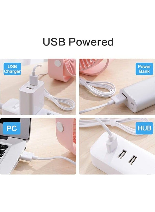 AL RAID Small Personal USB Desk Fan,3 Speeds Portable Desktop Table Cooling Fan Powered by USB,Strong Wind,Quiet Operation,for Home Office Car Outdoor Travel (Cherry Pink) - Image 5