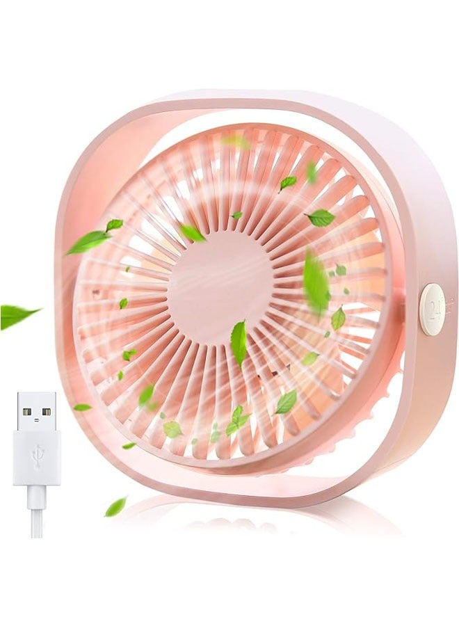 AL RAID Small Personal USB Desk Fan,3 Speeds Portable Desktop Table Cooling Fan Powered by USB,Strong Wind,Quiet Operation,for Home Office Car Outdoor Travel (Cherry Pink) - Image 1