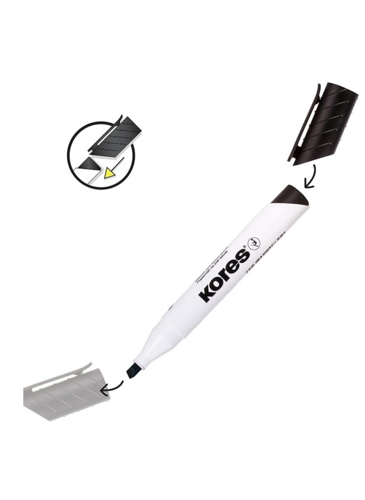 Kores Whiteboard Marker Blue Chiesel XW2, Pack of 12  (20850)  - Image 4