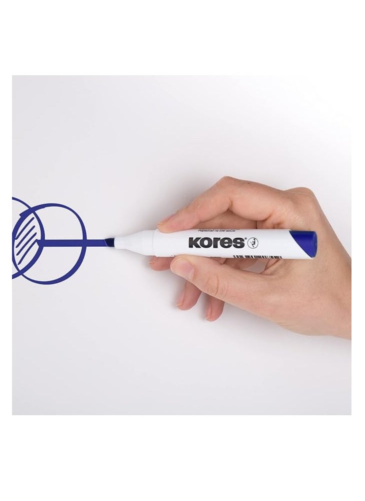 Kores Whiteboard Marker Blue Chiesel XW2, Pack of 12  (20850)  - Image 5