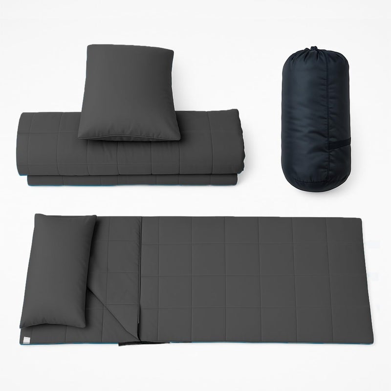Mysasleep Travel Sleeping Bag | Lightweight Sleep Bag and Pillow Cover for Airport, Train, Tracking & Hotels – Stay Clean & Sleep Better Anywhere (Grey, Large) - Image 1
