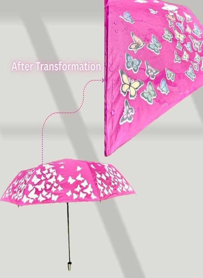 Packcy Magic Colour Changing Umbrella for Women & Girls | Automatic Folding Butterfly Design Rain Activated Color Change Windproof Compact Travel - Image 5